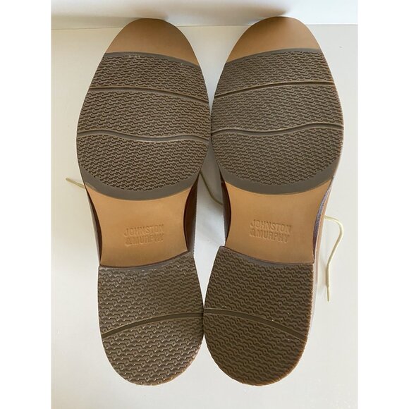 Johnston & Murphy Garner Wingtip Shoes Men Sz 11 Brown Tan Leather Linen Oxford - Picture 15 of 15